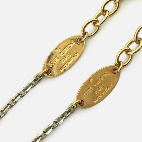 LOUIS VUITTON LOGO MANIA GOLD TONE EARRINGS/S0837 - Picture 4 of 11